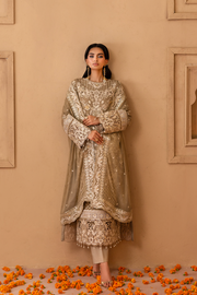 Emaan Adeel Sheherzadi Embroidered Chiffon Unstitched 3Pc Suit - ULFAT