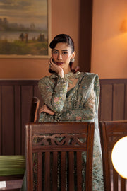 Afrozeh Hayat Wedding Embroidered Organza Unstitched 3Pc Suit - Mehves