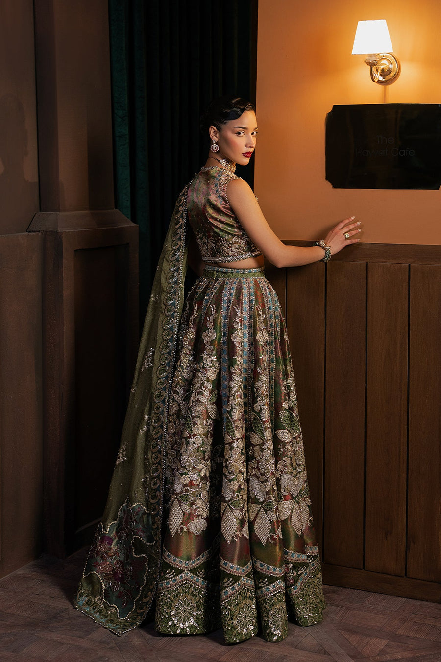 Afrozeh Hayat Wedding Embroidered Zari Unstitched 3Pc Suit - Mahsil