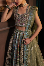 Afrozeh Hayat Wedding Embroidered Zari Unstitched 3Pc Suit - Mahsil