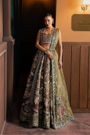 Afrozeh Hayat Wedding Embroidered Zari Unstitched 3Pc Suit - Mahsil
