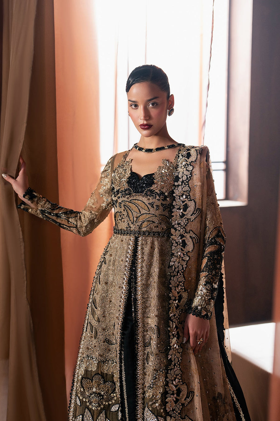 Afrozeh Hayat Wedding Embroidered Organza Unstitched 3Pc Suit - Rayyan