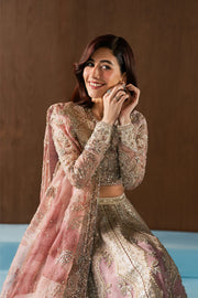 Afrozeh Hayat Wedding Embroidered Raw Silk Unstitched 3Pc Suit - Zaviyah