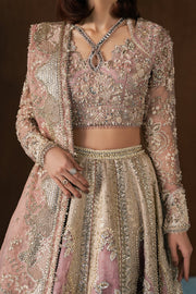 Afrozeh Hayat Wedding Embroidered Raw Silk Unstitched 3Pc Suit - Zaviyah