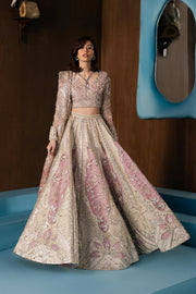 Afrozeh Hayat Wedding Embroidered Raw Silk Unstitched 3Pc Suit - Zaviyah