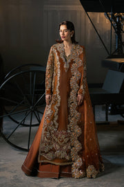 Afrozeh Hayat Wedding Embroidered Velvet Unstitched 3Pc Suit - Zavaa