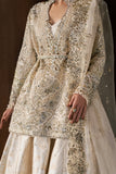 Afrozeh Hayat Wedding Embroidered Raw Silk Unstitched 3Pc Suit - Rohave