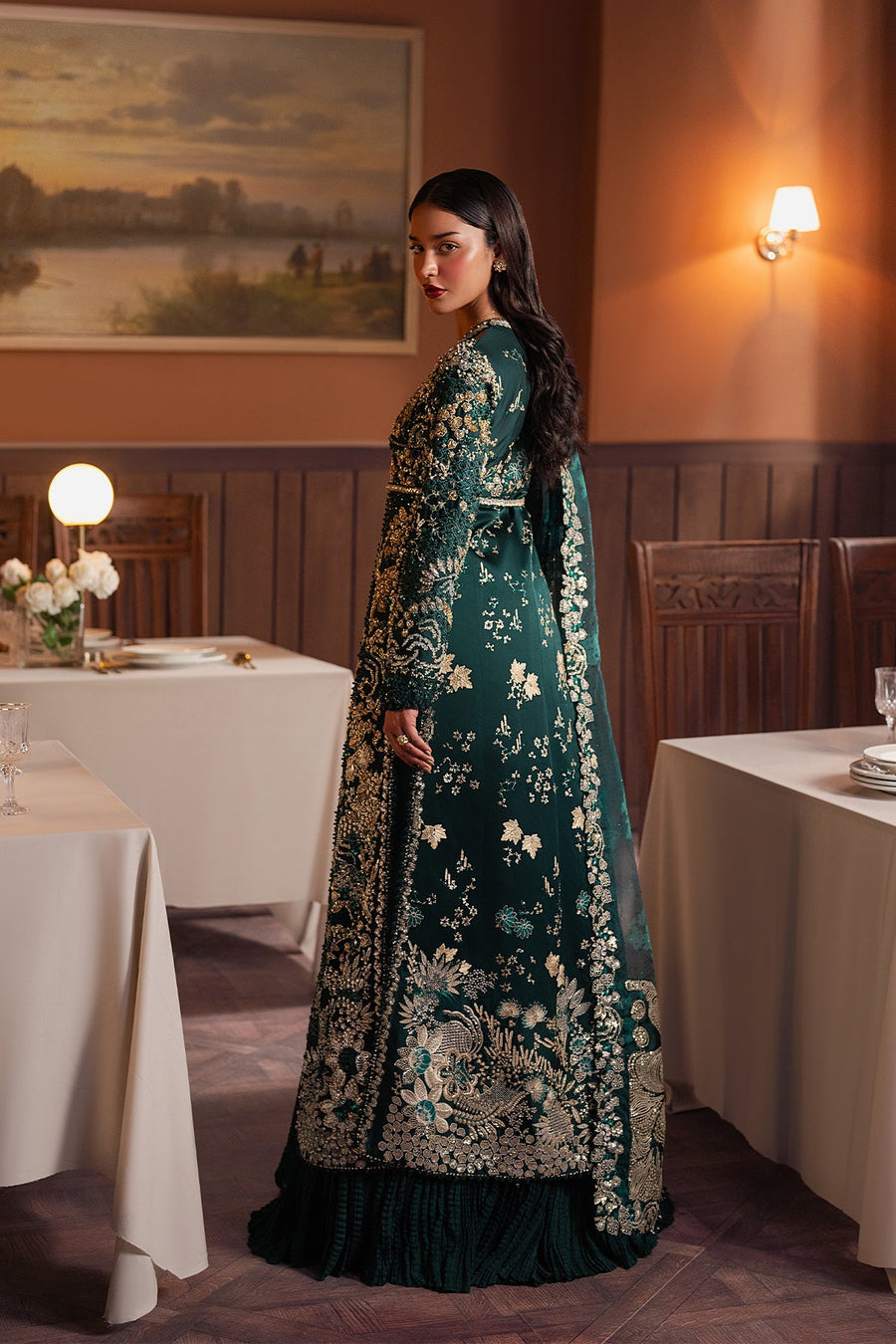 Afrozeh Hayat Wedding Embroidered Raw Silk Unstitched 3Pc Suit - Zareenah