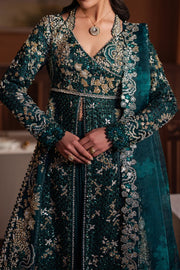 Afrozeh Hayat Wedding Embroidered Raw Silk Unstitched 3Pc Suit - Zareenah