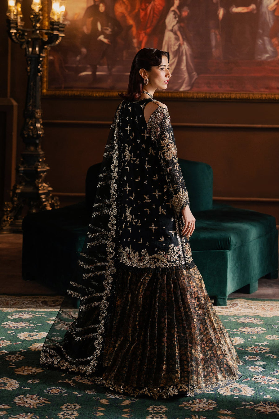 Afrozeh Hayat Wedding Embroidered Raw Silk Unstitched 3Pc Suit - Sarave