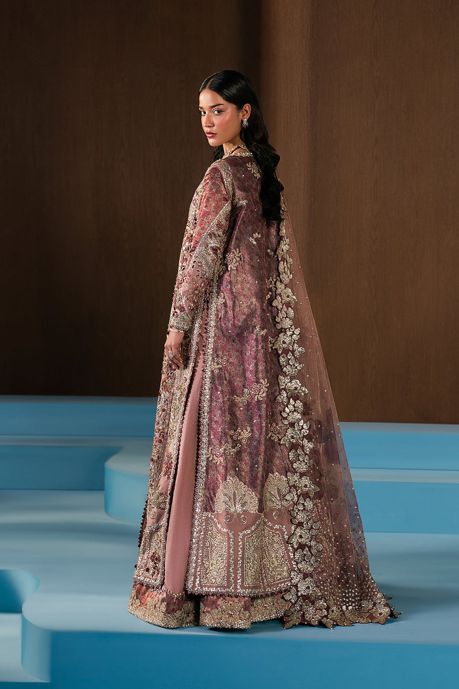 Afrozeh Hayat Wedding Embroidered Zari Unstitched 3Pc Suit - Zarhel