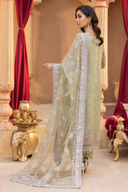 Dastgah by Neeshay Embroidered Organza Unstitched 3Pc Suit - RANG-E-BAHAR