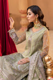 Dastgah by Neeshay Embroidered Organza Unstitched 3Pc Suit - RANG-E-BAHAR