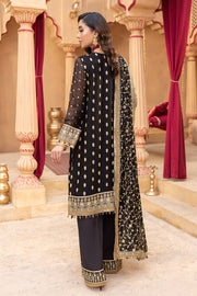 Dastgah by Neeshay Embroidered Chiffon Unstitched 3Pc Suit - LEILA