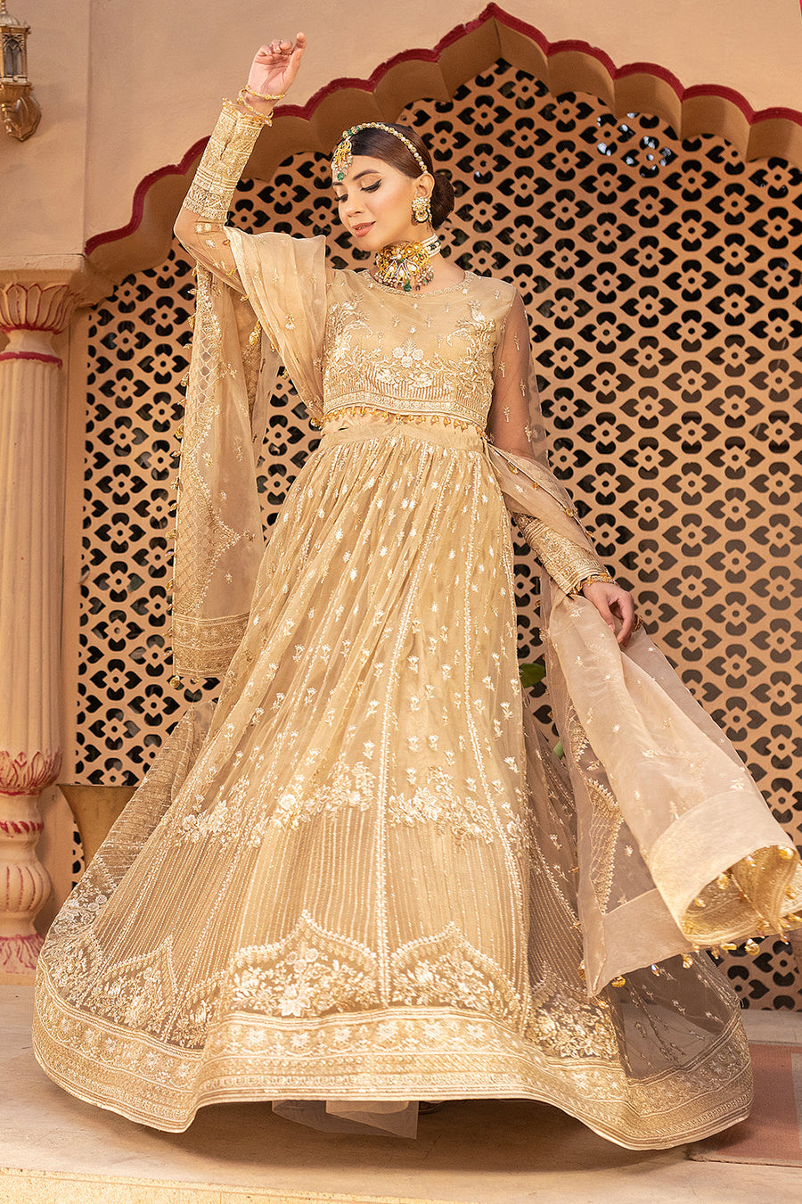 Dastgah by Neeshay Embroidered Net Unstitched 3Pc Suit - NOOR