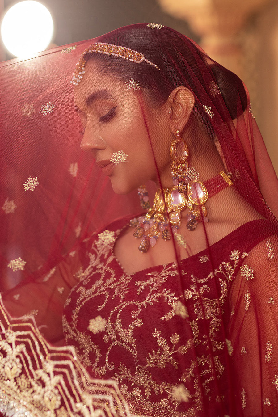 Dastgah by Neeshay Embroidered Net Unstitched 3Pc Suit - GULNAAR