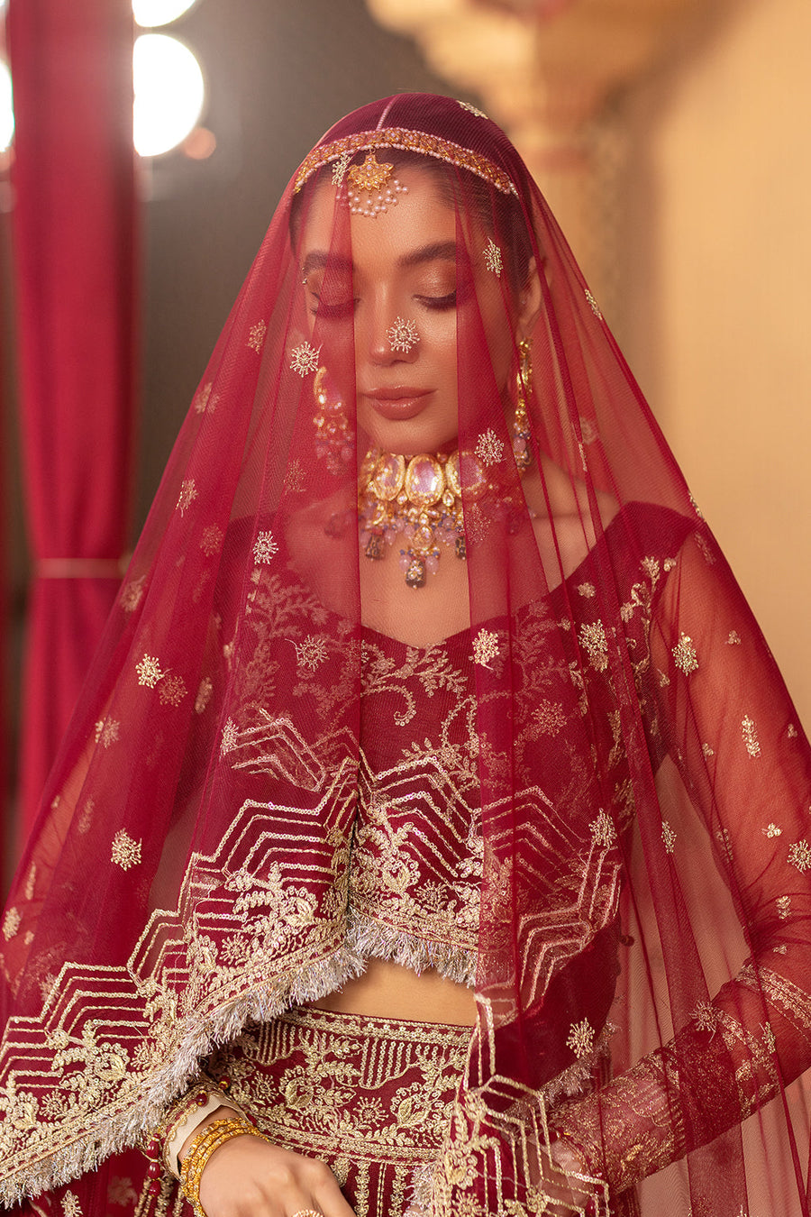 Dastgah by Neeshay Embroidered Net Unstitched 3Pc Suit - GULNAAR
