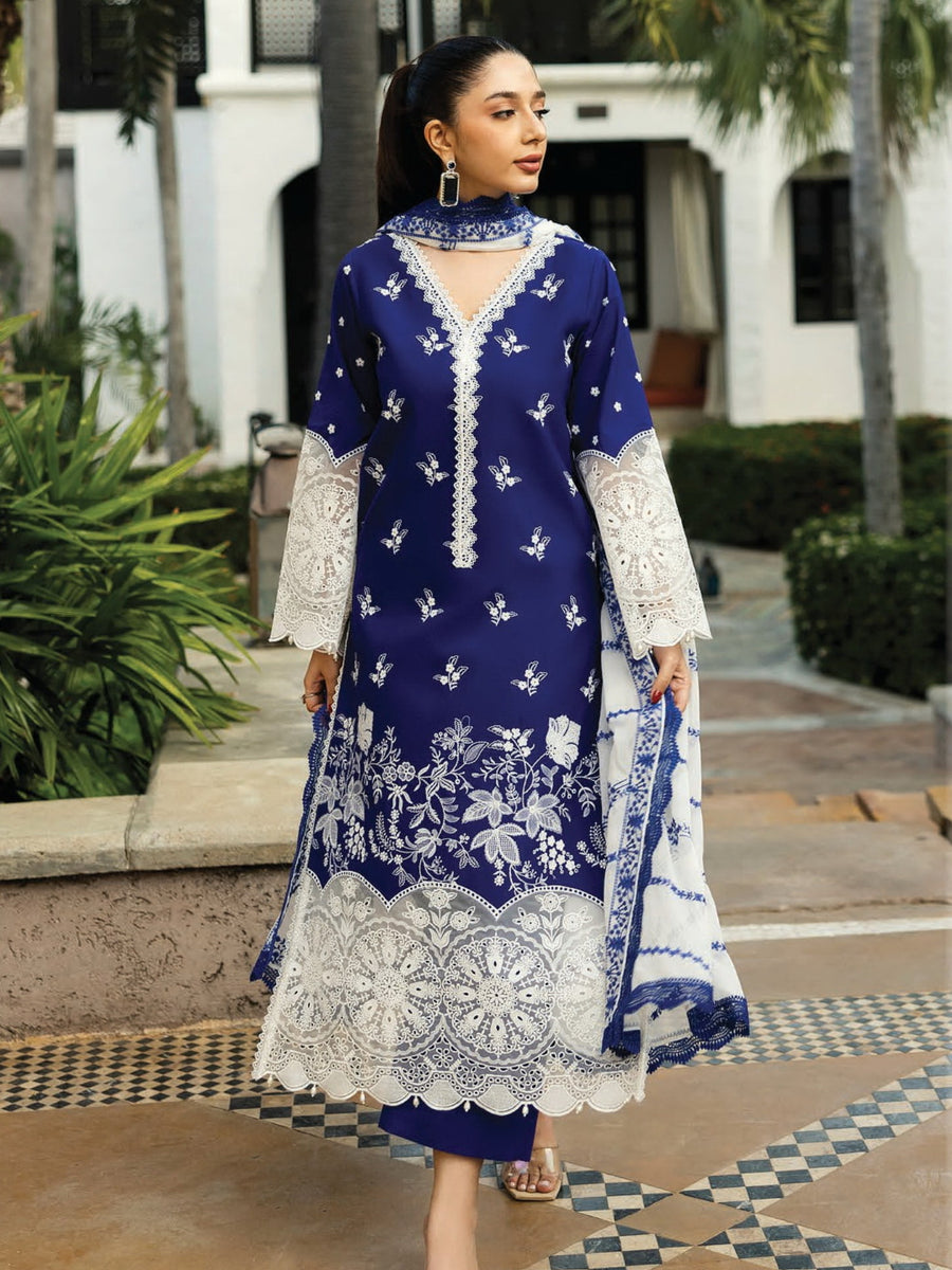 Zainab Chottani Embroidered Chikankari Lawn Unstitched 3Pc Suit D-11B Sia