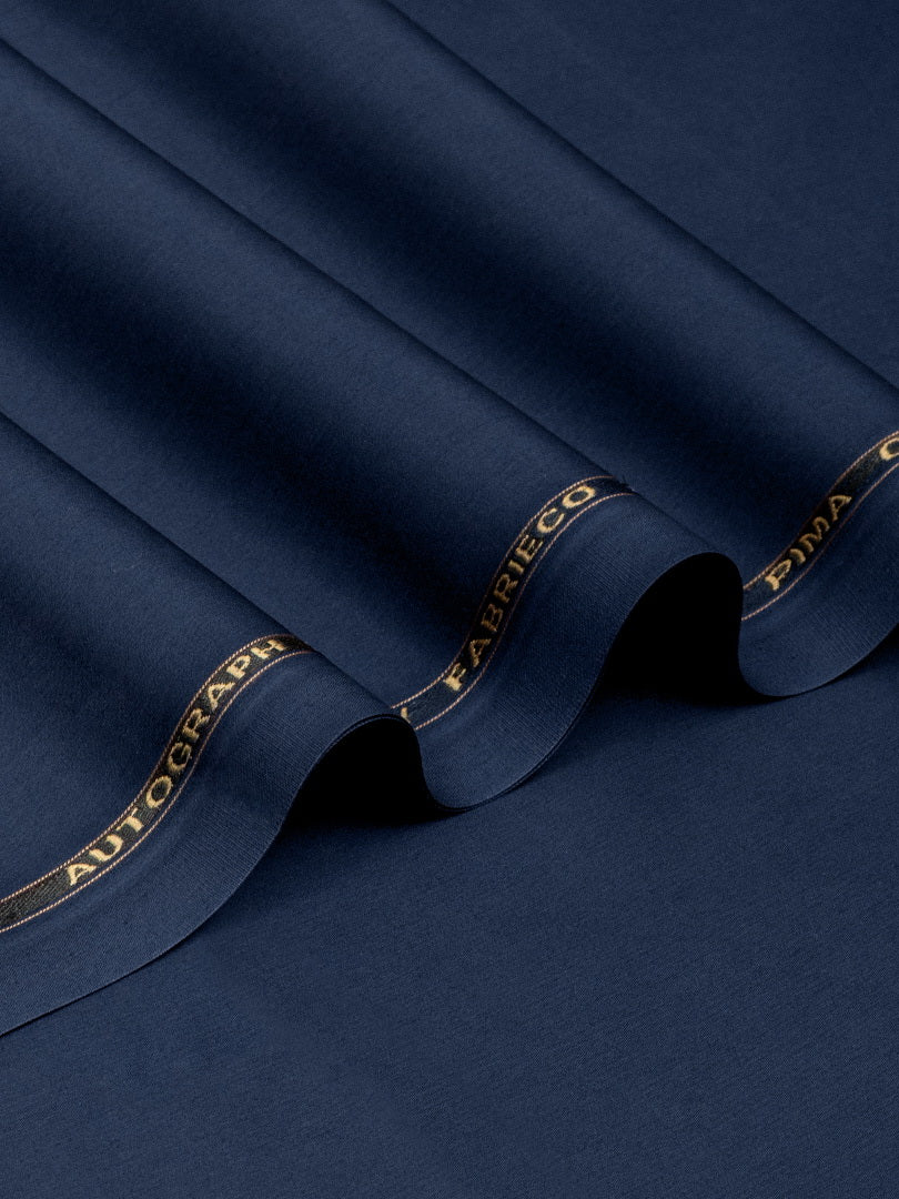 Autograph Plus by Fabrieco Men's Unstitched Cotton Suit - Navy