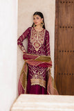 Zarposh Jahanara Festive Embroidered Net Unstitched 3Pc Suit - MIRAKA