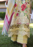 Close up image of SUNSHINE BOUQUET beautiful Embroidered Organza Front Daman.