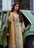 DANIA lemon dress with Embroidered Lawn Front Side Panel from  ELAF's "ELAF EID EDIT" 2024 Collection.