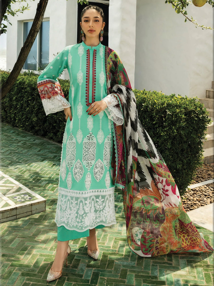 Zainab Chottani Embroidered Chikankari Lawn Unstitched 3Pc Suit D-12B Rayne