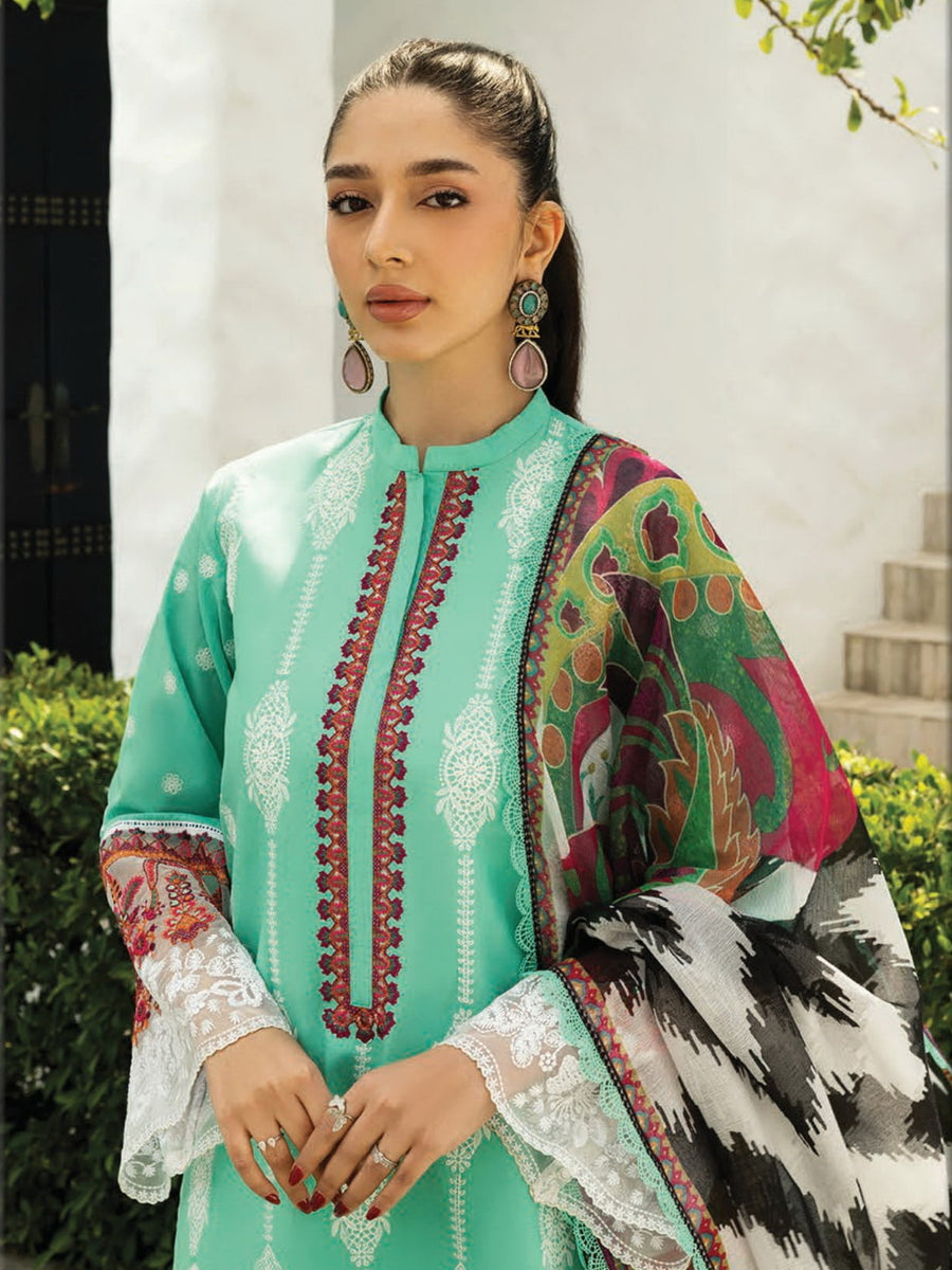 Zainab Chottani Embroidered Chikankari Lawn Unstitched 3Pc Suit D-12B Rayne