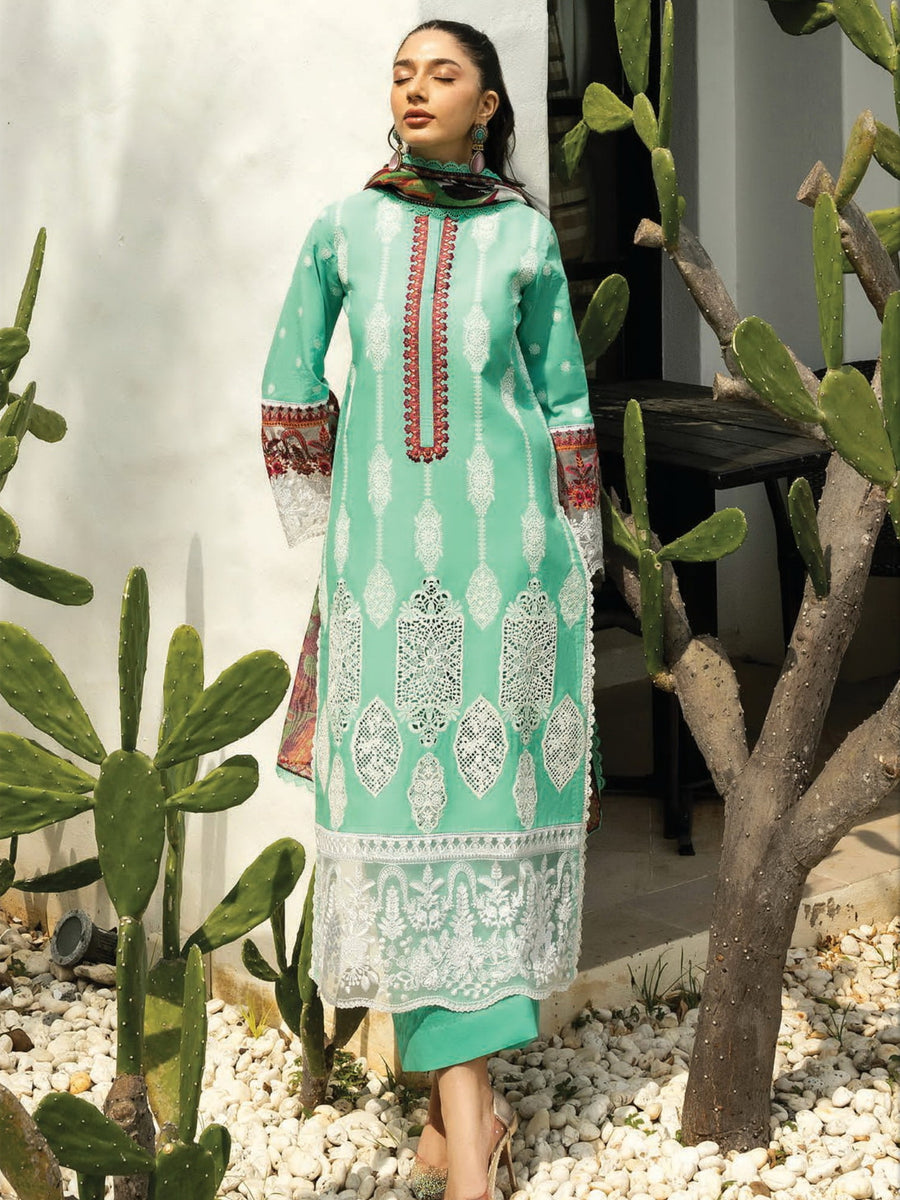 Zainab Chottani Embroidered Chikankari Lawn Unstitched 3Pc Suit D-12B Rayne