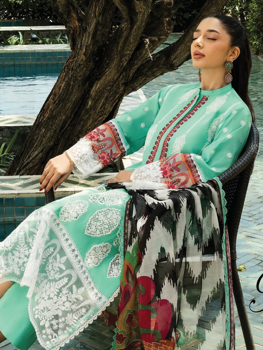 Zainab Chottani Embroidered Chikankari Lawn Unstitched 3Pc Suit D-12B Rayne