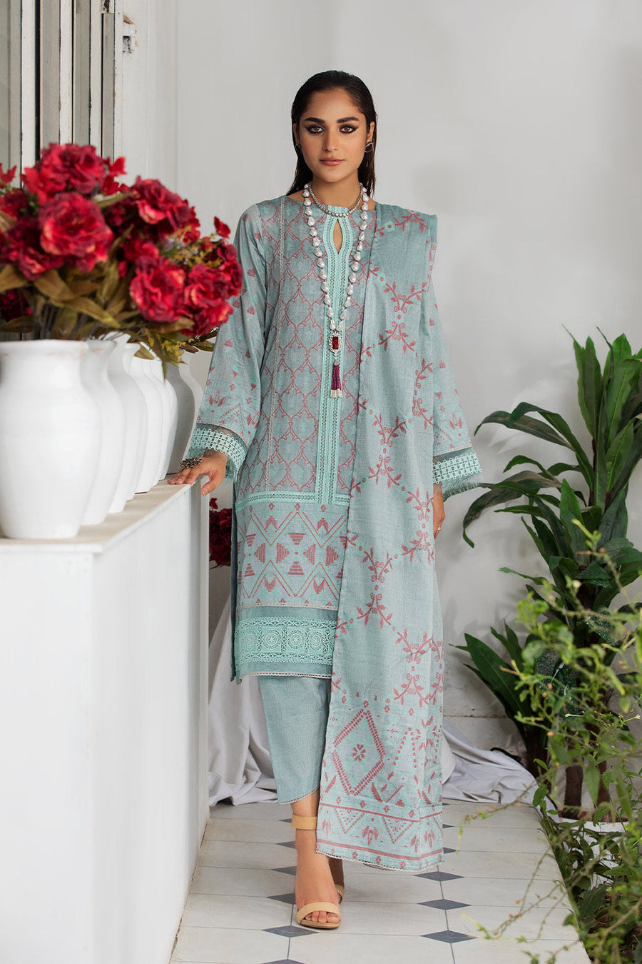 JLA-12 | POWDER BLUE | Stitch 3 Piece  | Jacquard