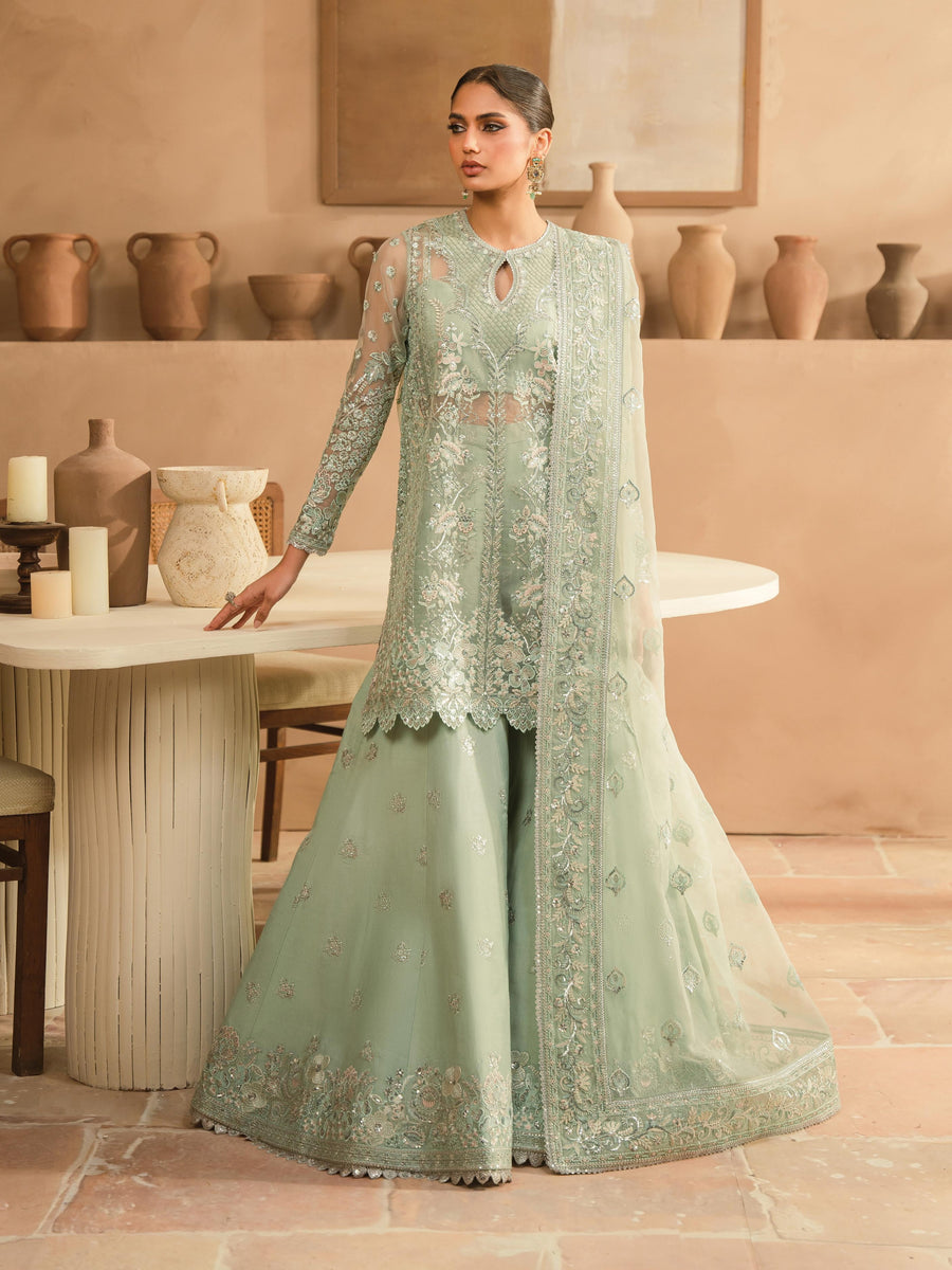 Ayzel Panache Embroidered Organza Unstitched 3Pc Suit ALF-24-V2-07 ILLIANA