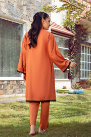 La Rosaa Basics Embroidered Self Cotton Lawn Stitched 2Pc Suit LRB24-04 Lea