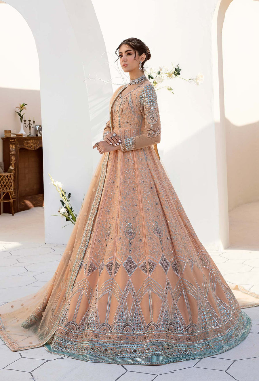 Nyra by Akbar Aslam Embroidered Net Suit - 1464 LEAH