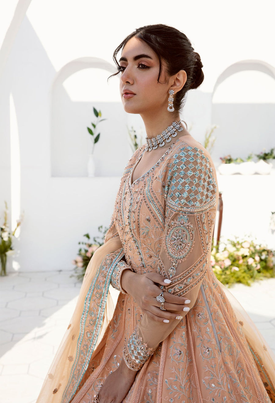 Nyra by Akbar Aslam Embroidered Net Suit - 1464 LEAH