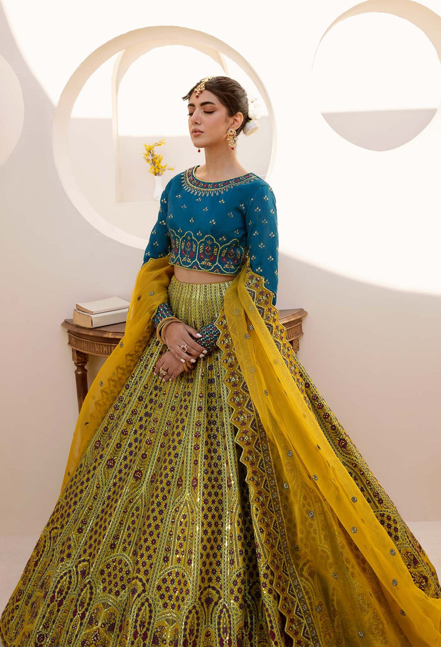 Nyra by Akbar Aslam Embroidered Raw Silk Suit - 1466 LITA
