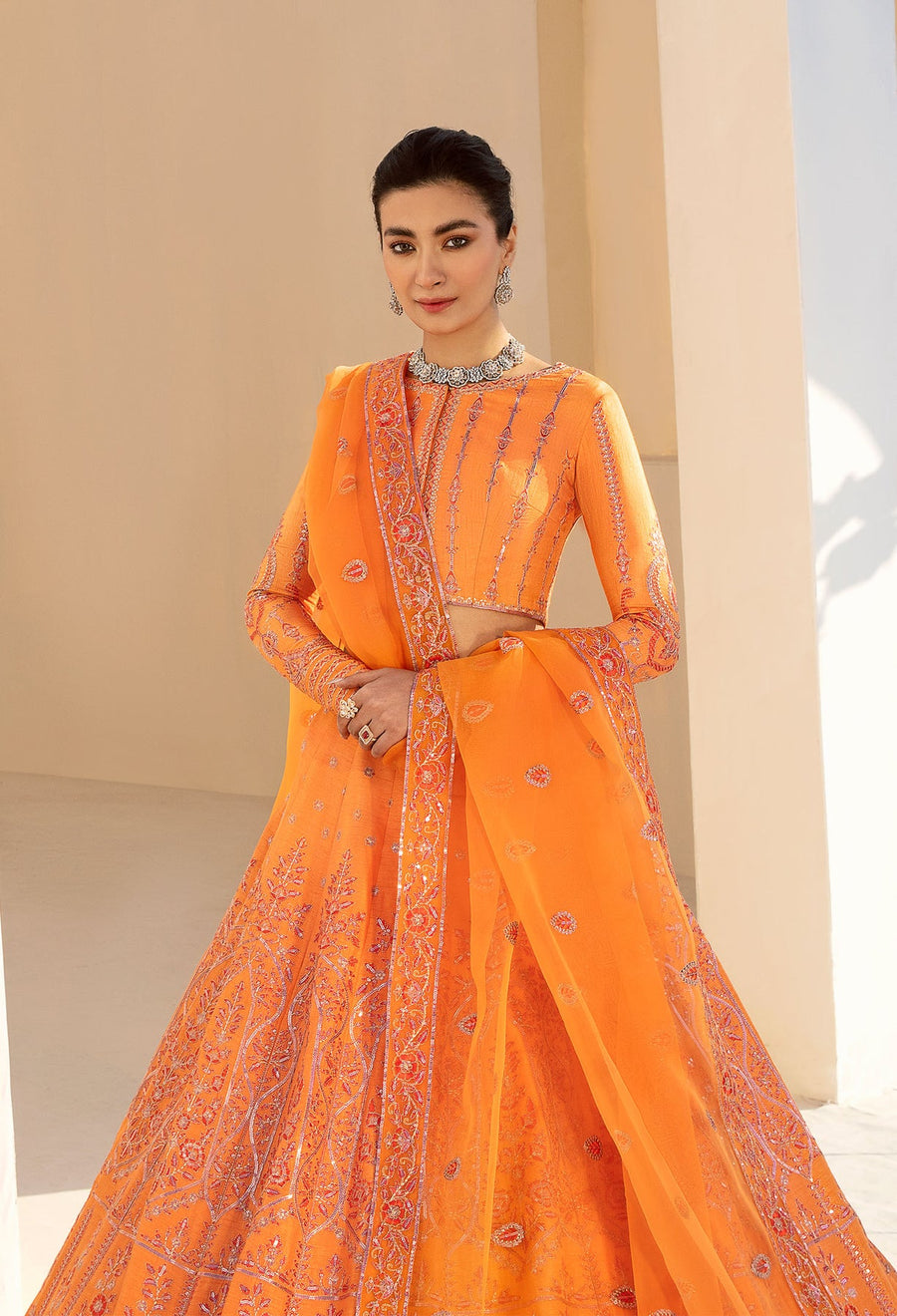 Nyra by Akbar Aslam Embroidered Raw Silk Suit - 1467 MAY
