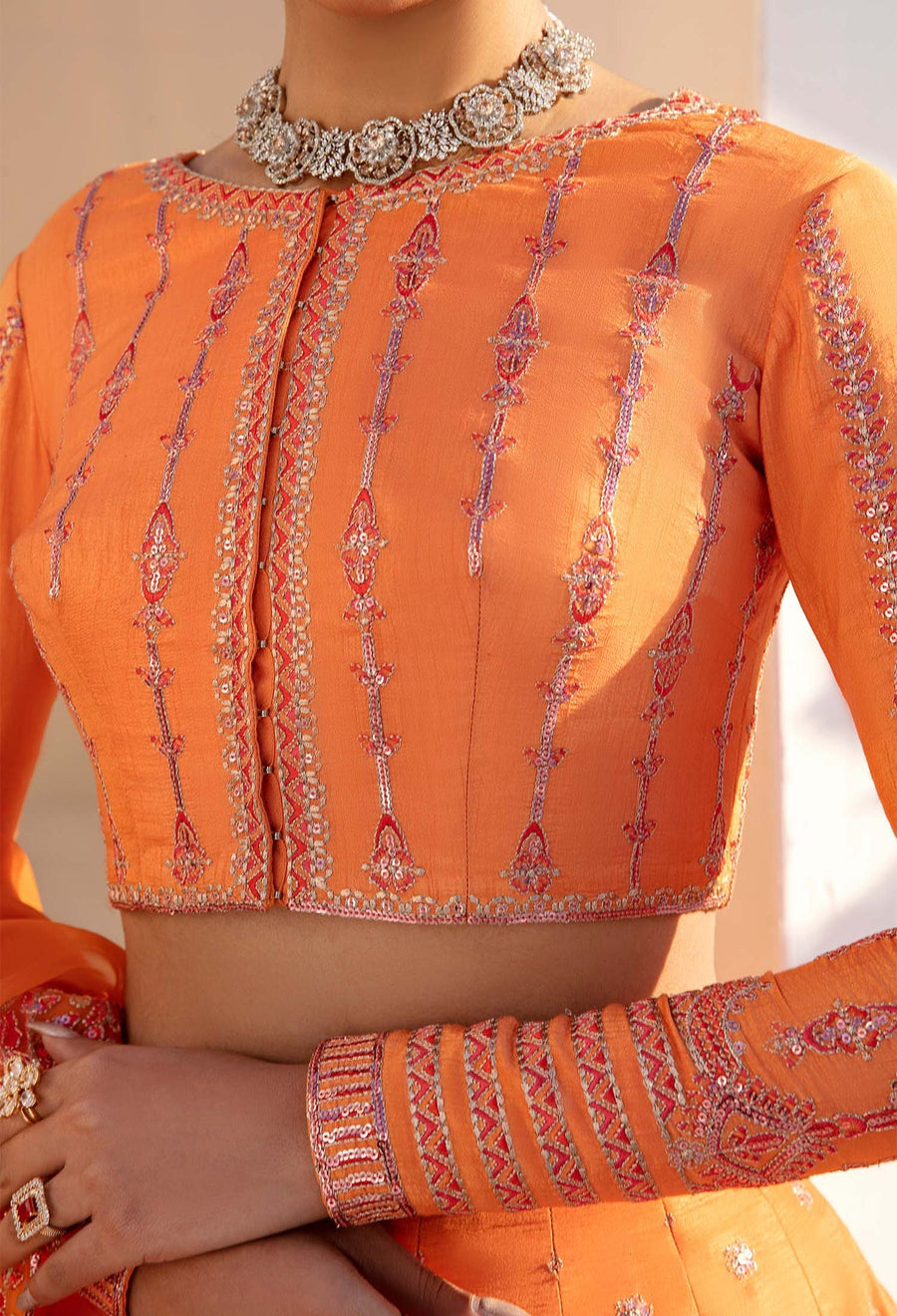 Nyra by Akbar Aslam Embroidered Raw Silk Suit - 1467 MAY