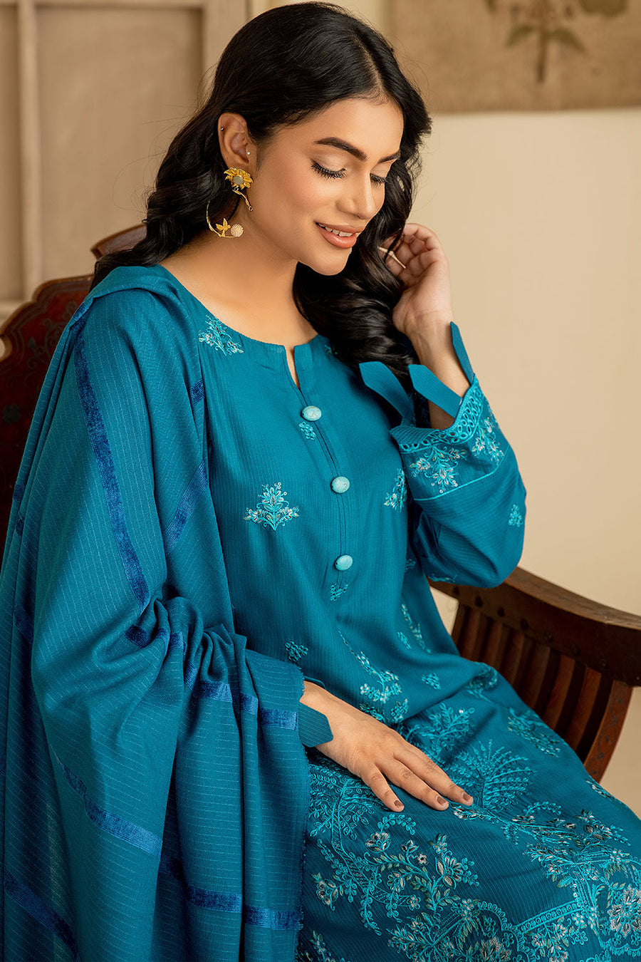 Safwa Ashley Embroidered Viscose Doria Unstitched 3Pc Suit ASC-04