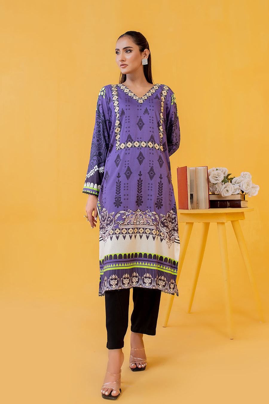 Safwa Tia Digital Printed Viscose Unstitched 1Piece Kurti VTC-04