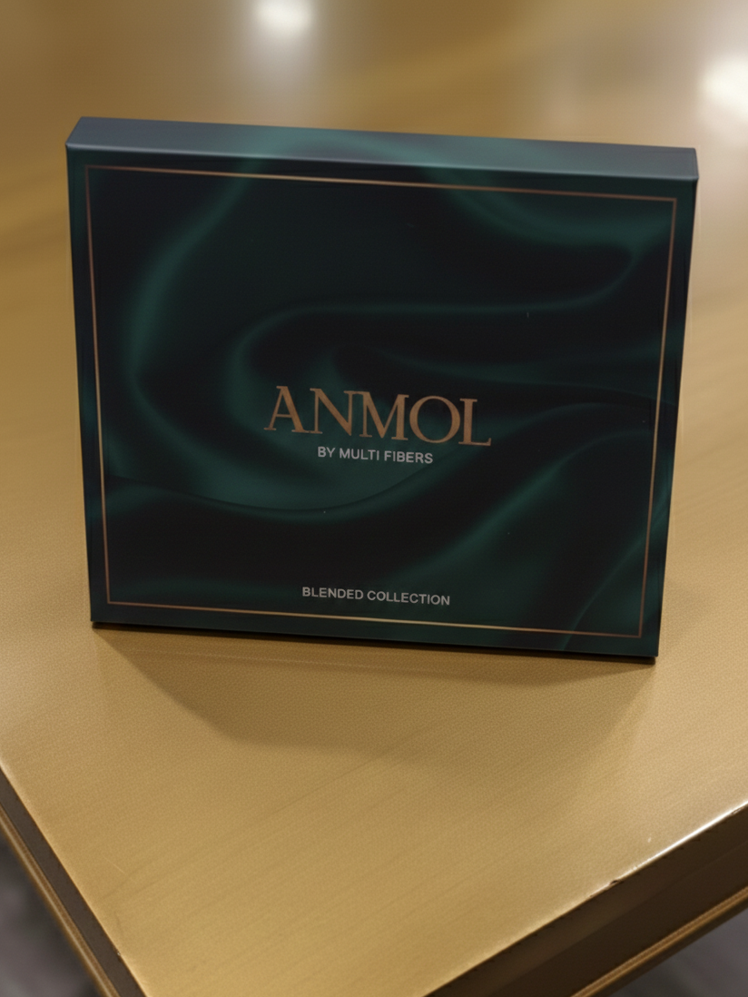 Anmol by Multi Fibers Men's Unstitched Blended Fabric Suit - JET BLACK