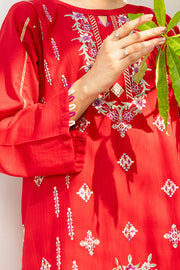 Safwa Embroidered Cotton Pret 2Pc Suit ( Shirt / Trouser ) 2P-EMB-149
