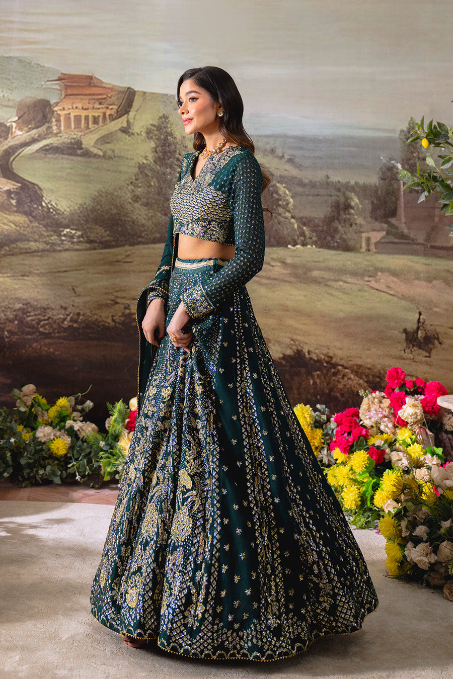 Neeshay Dastaan Embroidered Chiffon Unstitched 3Pc Suit - Shahnoor