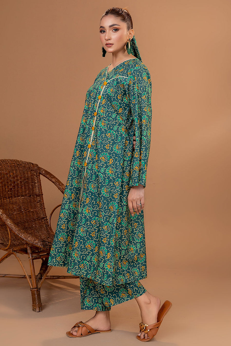 Safwa Printed Lawn Pret 2Pc Suit (Shirt/Trouser) P000423