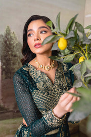 Neeshay Dastaan Embroidered Chiffon Unstitched 3Pc Suit - Shahnoor