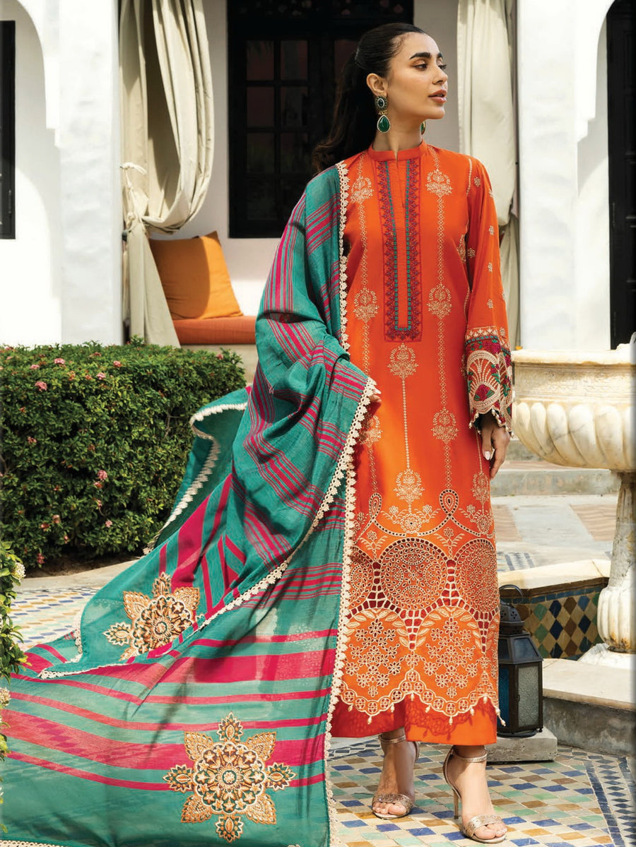 Zainab Chottani Embroidered Chikankari Lawn Unstitched 3Pc Suit D-01A Zynah