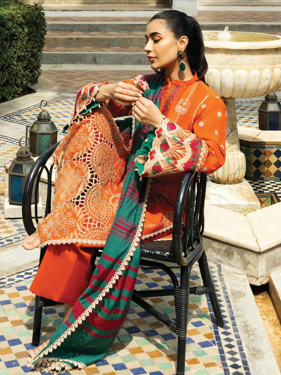 Zainab Chottani Embroidered Chikankari Lawn Unstitched 3Pc Suit D-01A Zynah