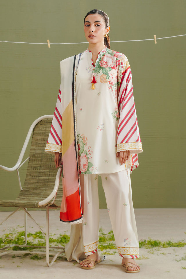 Coco by Zara Shahjahan Prints Unstitched Lawn 3Pc Suit D-01A Zeya