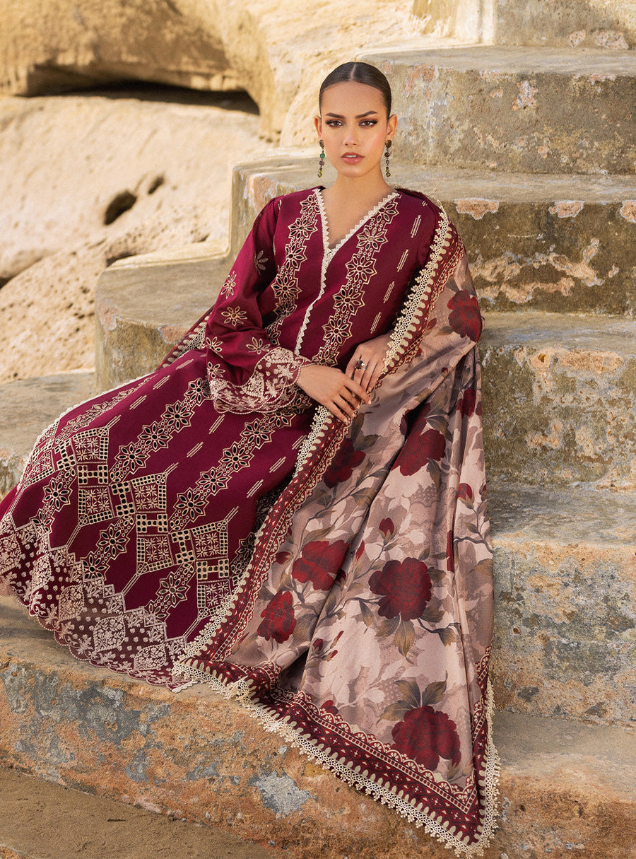 Zainab Chottani Embroidered Chikankari Lawn Unstitched 3Pc Suit D-01B Aysel