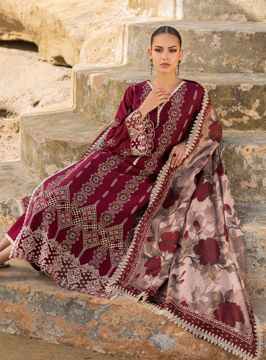 Zainab Chottani Embroidered Chikankari Lawn Unstitched 3Pc Suit D-01B Aysel